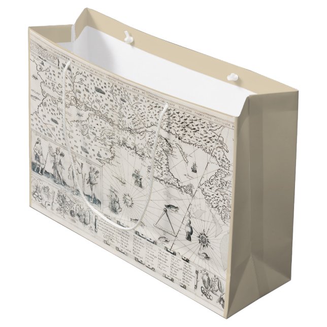 Bolsa De Regalo Grande Mapa del mundo medieval Quebec Nouvelle-France Amé (Angulo Anverso)