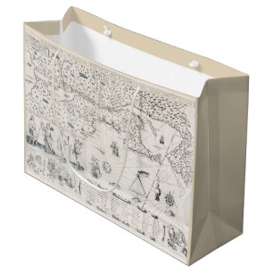 Bolsa De Regalo Grande mapa del mundo medieval Quebec Nueva Francia Améri