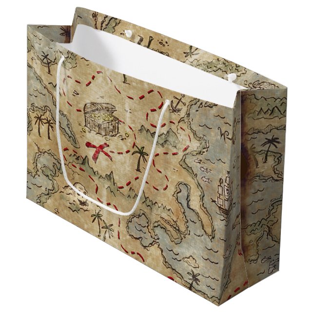 Bolsa De Regalo Grande Mapa del tesoro (Angulo Anverso)