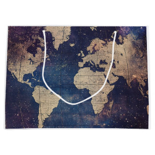 Bolsa De Regalo Grande Mapa estelar celestial púrpura del viejo mundo