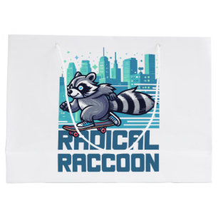 Bolsa De Regalo Grande Mapache Radical Urbano Patinador