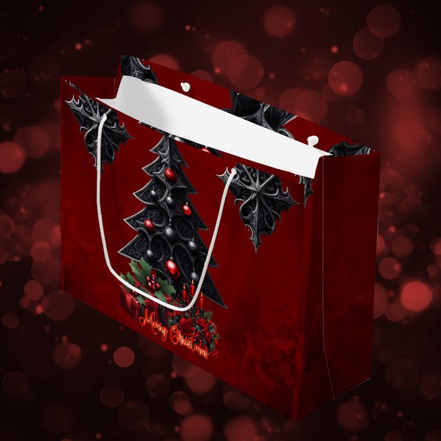 Bolsa De Regalo Grande maravilloso árbol de navidad gótica (Gothic christmas tree)