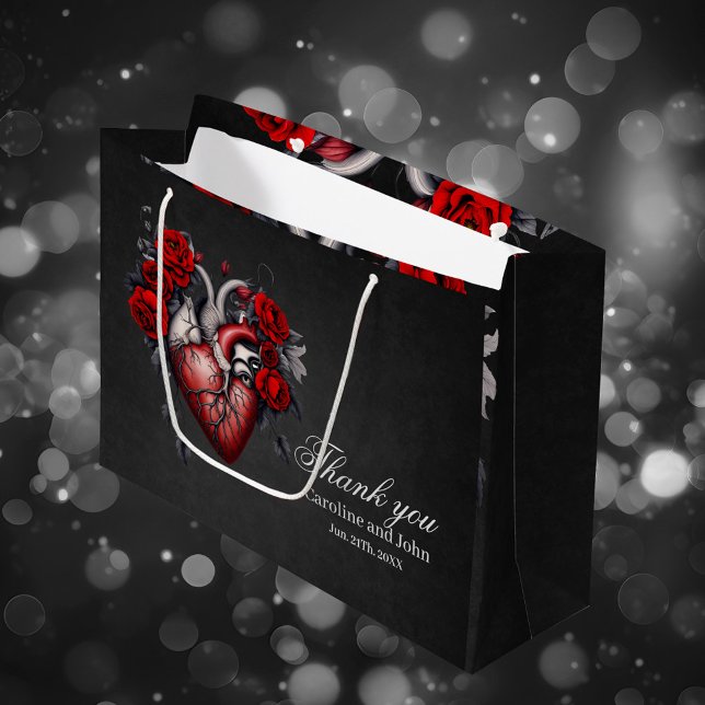 Bolsa De Regalo Grande Maravilloso corazón gótico victoriano (gothic heart)
