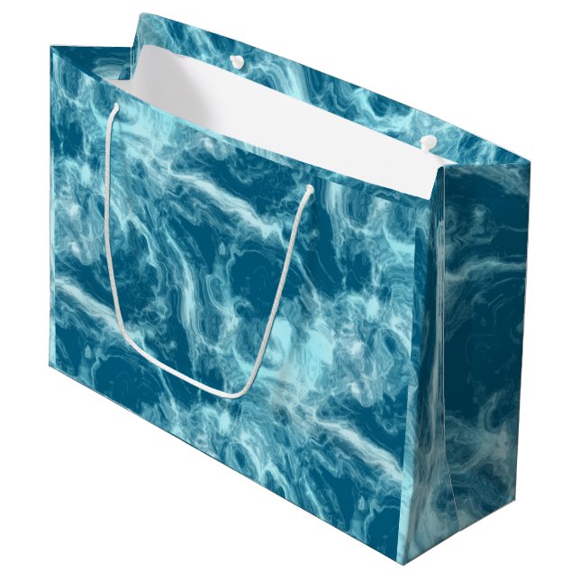 Bolsa De Regalo Grande Marble de agua azul (Angulo Anverso)