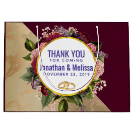 Bolsa De Regalo Grande Marble de oro y florines de Borgoña Favor de la bo