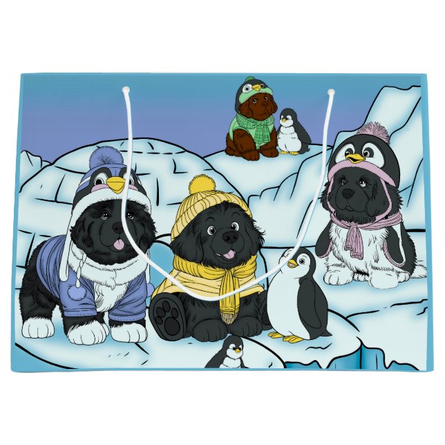 Bolsa De Regalo Grande Marcha de la Cachorro Pingüino (Anverso)
