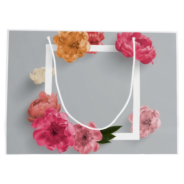 Bolsa De Regalo Grande Marco de flor (Reverso)