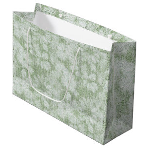 Bolsa De Regalo Grande Margarita Floral aterciopelada verde lima