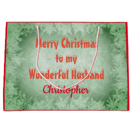 Bolsa De Regalo Grande Marido navideño de Feliz Personalizado