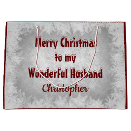 Bolsa De Regalo Grande Marido personalizado de las Felices Navidad