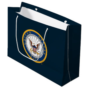 Bolsa De Regalo Grande Marina de Estados Unidos Emblema naval
