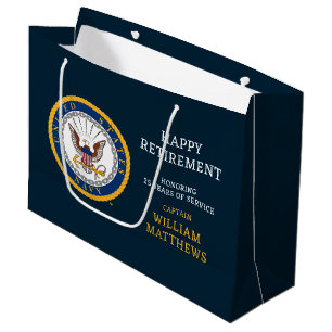 Bolsa De Regalo Grande Marina de Estados Unidos Emblema naval Jubilac