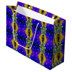 Bolsa De Regalo Grande Mariposa en arcoiris amarillo púrpura