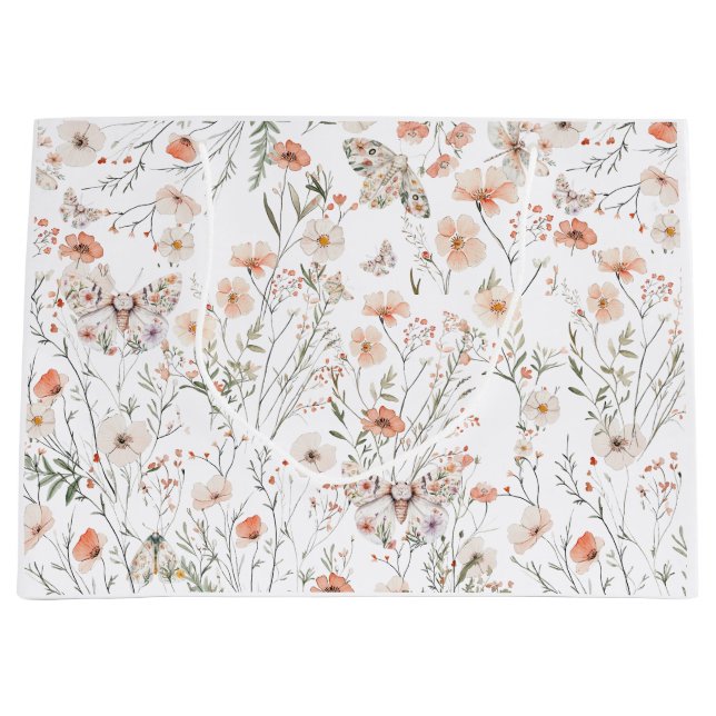 Bolsa De Regalo Grande Mariposa Floral Boho (Anverso)