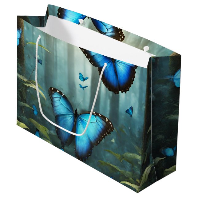 Bolsa De Regalo Grande Mariposa morfa azul (Angulo Anverso)