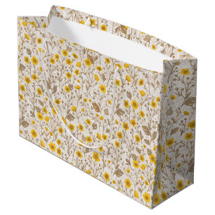 Bolsa De Regalo Grande Mariposas, amarillas y marrones