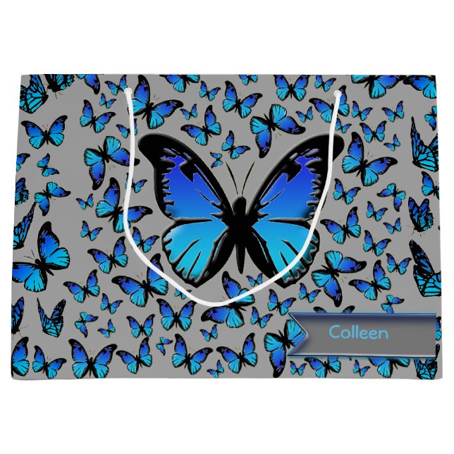 Bolsa De Regalo Grande mariposas azules (Anverso)