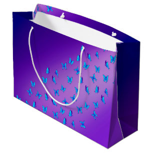 Bolsa De Regalo Grande Mariposas encantadas Púrpura