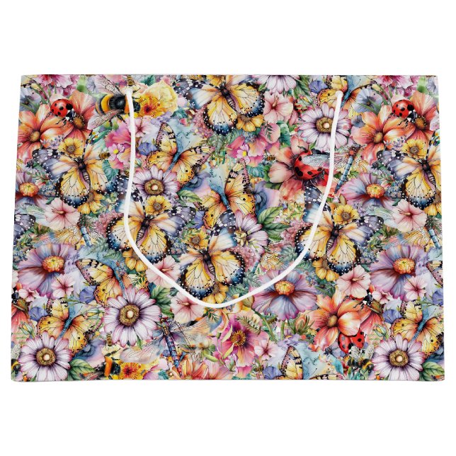 Bolsa De Regalo Grande Mariposas, libélulas, babosas y abejas (Anverso)