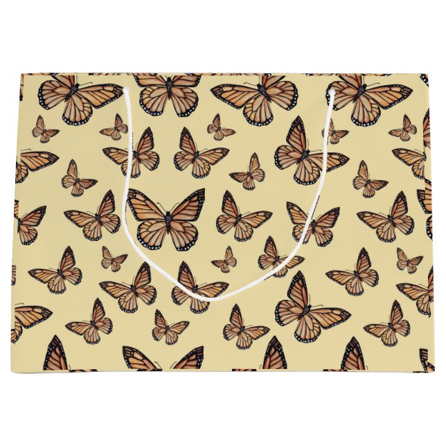 Bolsa De Regalo Grande Mariposas monarcas en amarillo (Anverso)