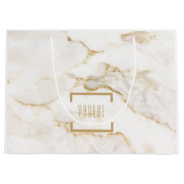 Bolsa De Regalo Grande Mármol con efecto dorado de nombre personalizado m