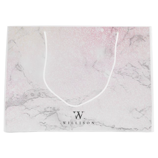 Bolsa De Regalo Grande Mármol de lujo personalizado (Anverso)