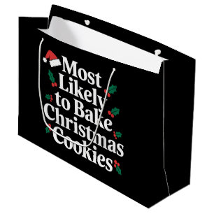 Bolsa De Regalo Grande Más Propenso A Hornear Galletas Navideñas Familia
