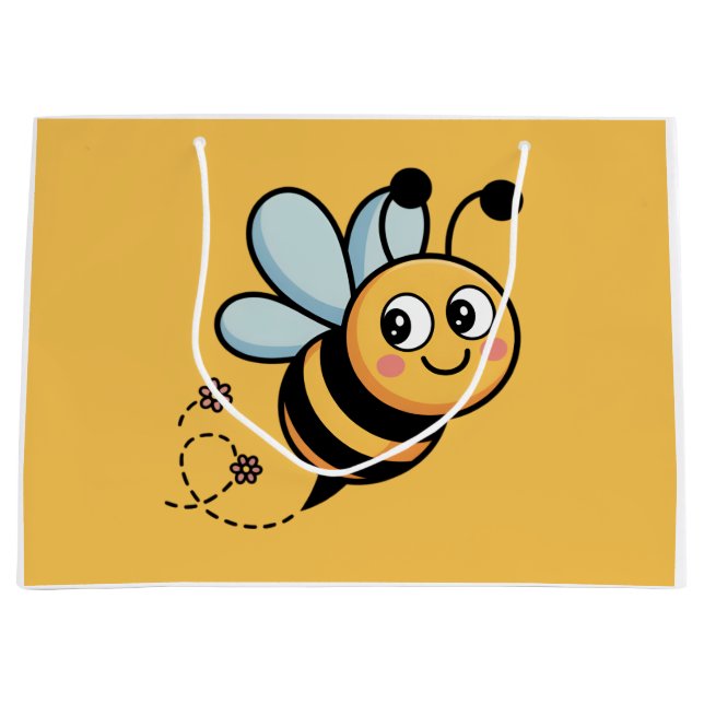 Bolsa De Regalo Grande Mascota de abeja infantil con rastro de puntos (Anverso)
