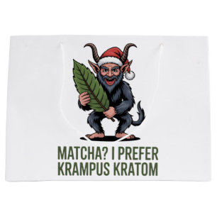 Bolsa De Regalo Grande ¿Matcha? Prefiero Krampus Kratom Divertido Navidad