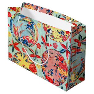 Bolsa De Regalo Grande Materia textil de kimono japonesa vintage (Bingata