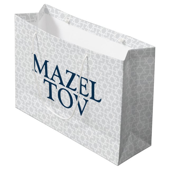 Bolsa De Regalo Grande Mazel Tov Bar / Bat Mitzvah (Angulo Anverso)
