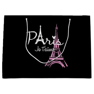 Bolsa De Regalo Grande Me encanta la Torre Eiffel de París
