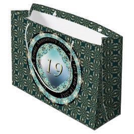 Bolsa De Regalo Grande Medallón Acquamarine del 19° Aniversario del Boda 