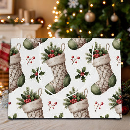 Bolsa De Regalo Grande Medias de Navidad Bayas de Invierno