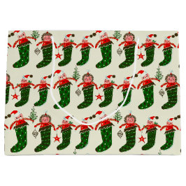Bolsa De Regalo Grande Medias de Navidad Tesoros Retro
