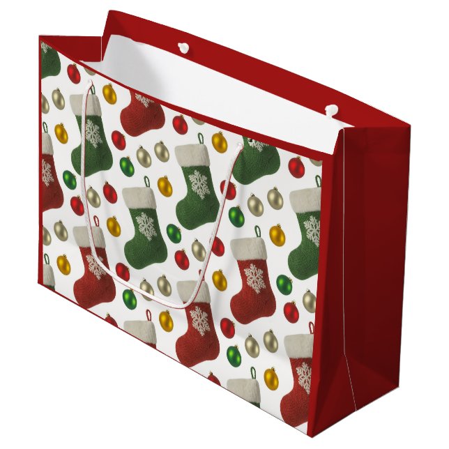 Bolsa De Regalo Grande Medias de Santa (Angulo Anverso)