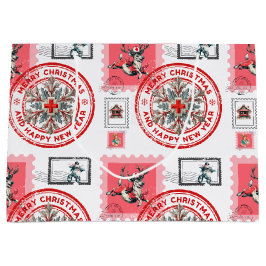 Bolsa De Regalo Grande Medical Christmas Stamp Collage Art
