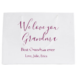 Bolsa De Regalo Grande mejor abuela jamás abuelos foto regalos clásicos