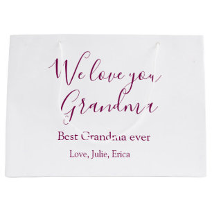 Bolsa De Regalo Grande mejor abuela jamás abuelos foto regalos clásicos