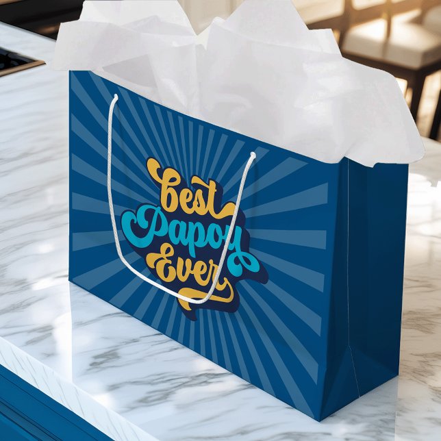 Bolsa De Regalo Grande Mejor Día del Padre de Papou nunca (Subido por el creador)