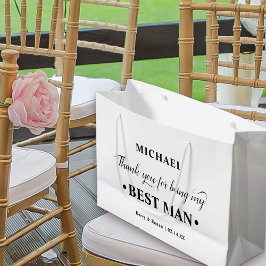 Bolsa De Regalo Grande Mejor hombre negro y blanco personalizado gracias