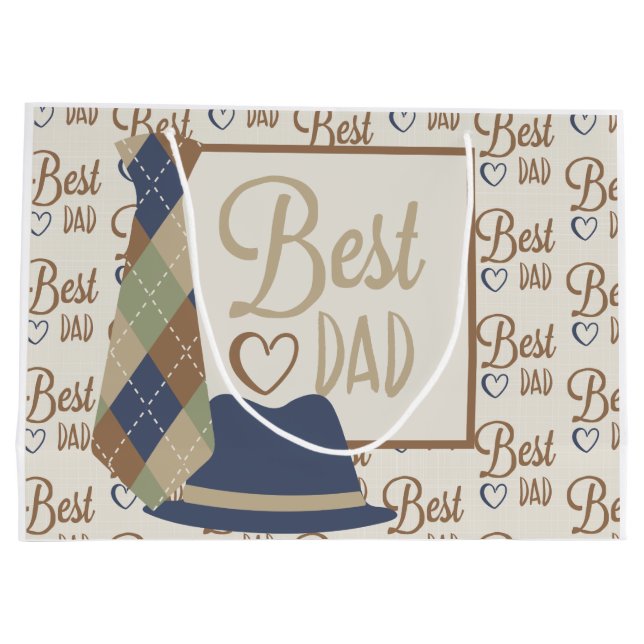 Bolsa de regalo grande Mejor Papá (Reverso)
