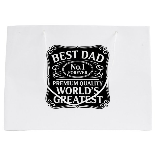 Bolsa De Regalo Grande Mejor Papá Nunca (Anverso)