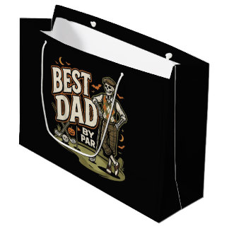 Bolsa De Regalo Grande Mejor Papá Por Par Esqueleto de Golf de Halloween 