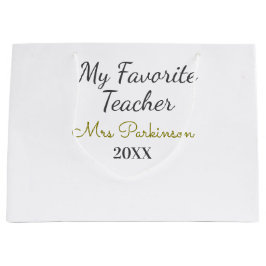 Bolsa De Regalo Grande Mejor profesor que nunca añada un nombre de fecha 