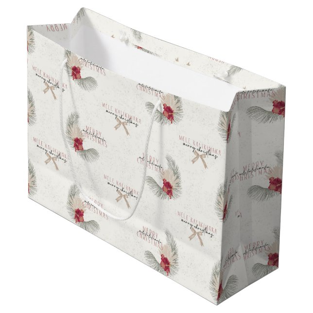 Bolsa De Regalo Grande Mele Kalikimaka, Navidades de estilo hawaiano (Angulo Anverso)