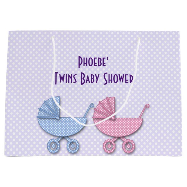 Bolsa De Regalo Grande mellizos y chicas de polka (Anverso)