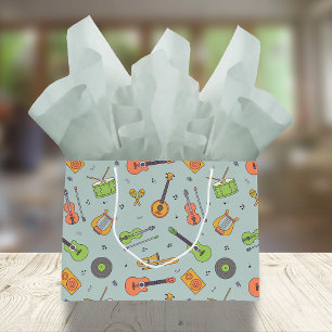 Bolsa De Regalo Grande Melodías de época   Patrón de instrumentos de músi