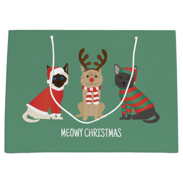 Bolsa De Regalo Grande Meowy Navidades Cats (Anverso)