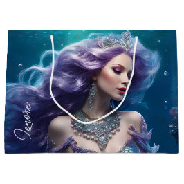 Bolsa De Regalo Grande Mermaid Purple Hair